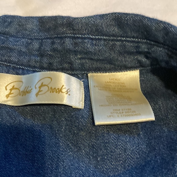 Bobbie Brooks holiday button down shirt size L12/14 - Picture 7 of 8